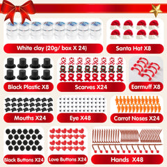 Christmas Snowman Craft Kit, 24 Pack DIY Build Your Own Snowman