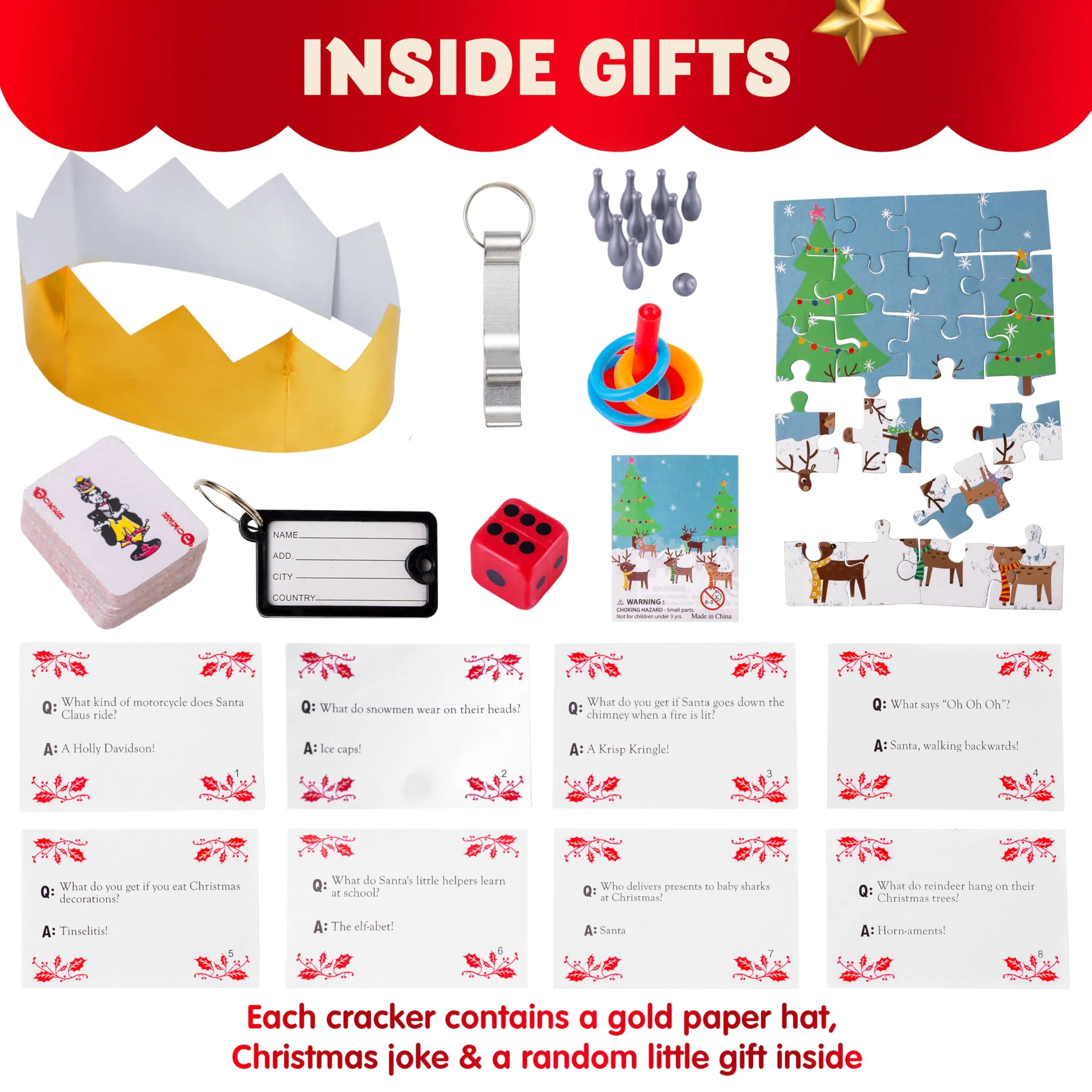 8-Piece Kraft Christmas Cracker Set
