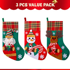 3-Piece Set of 18-Inch Christmas Stockings