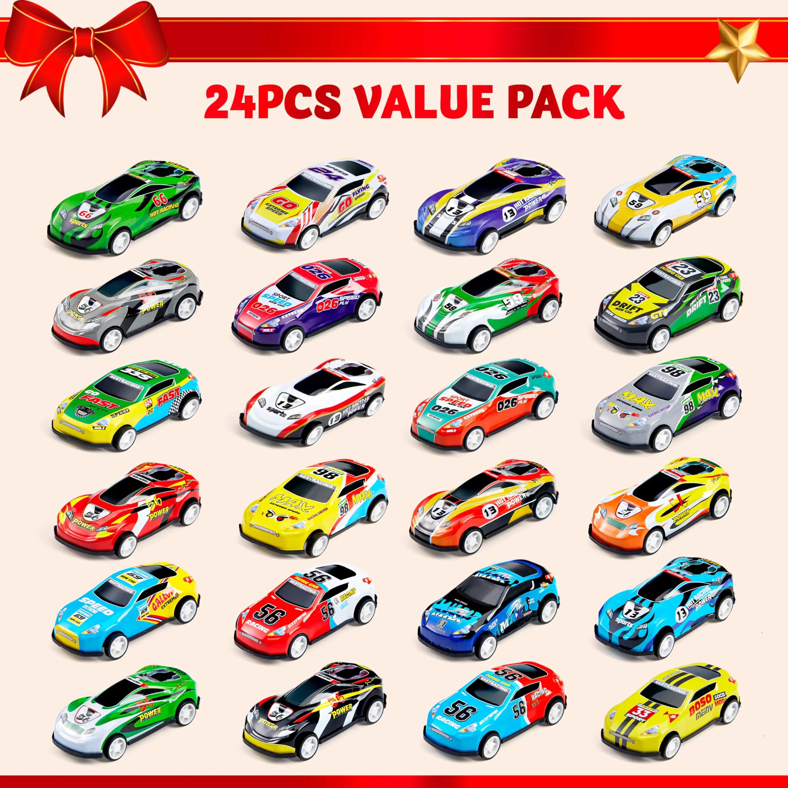 24 Days Christmas Advent Calendar Pull Back Vehicles