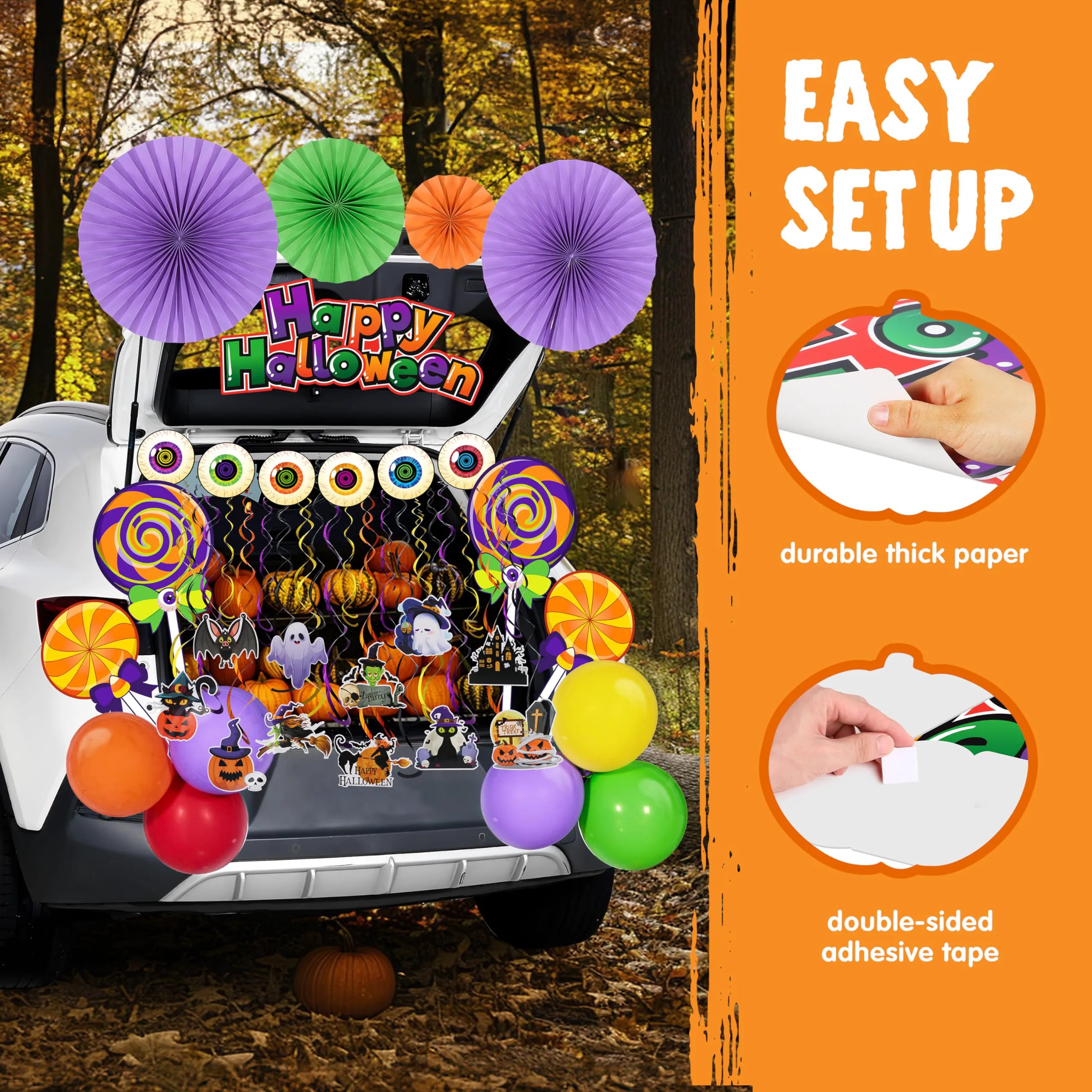 Halloween Lollipop Candy Car Decor Stickers for Trunk or Treat