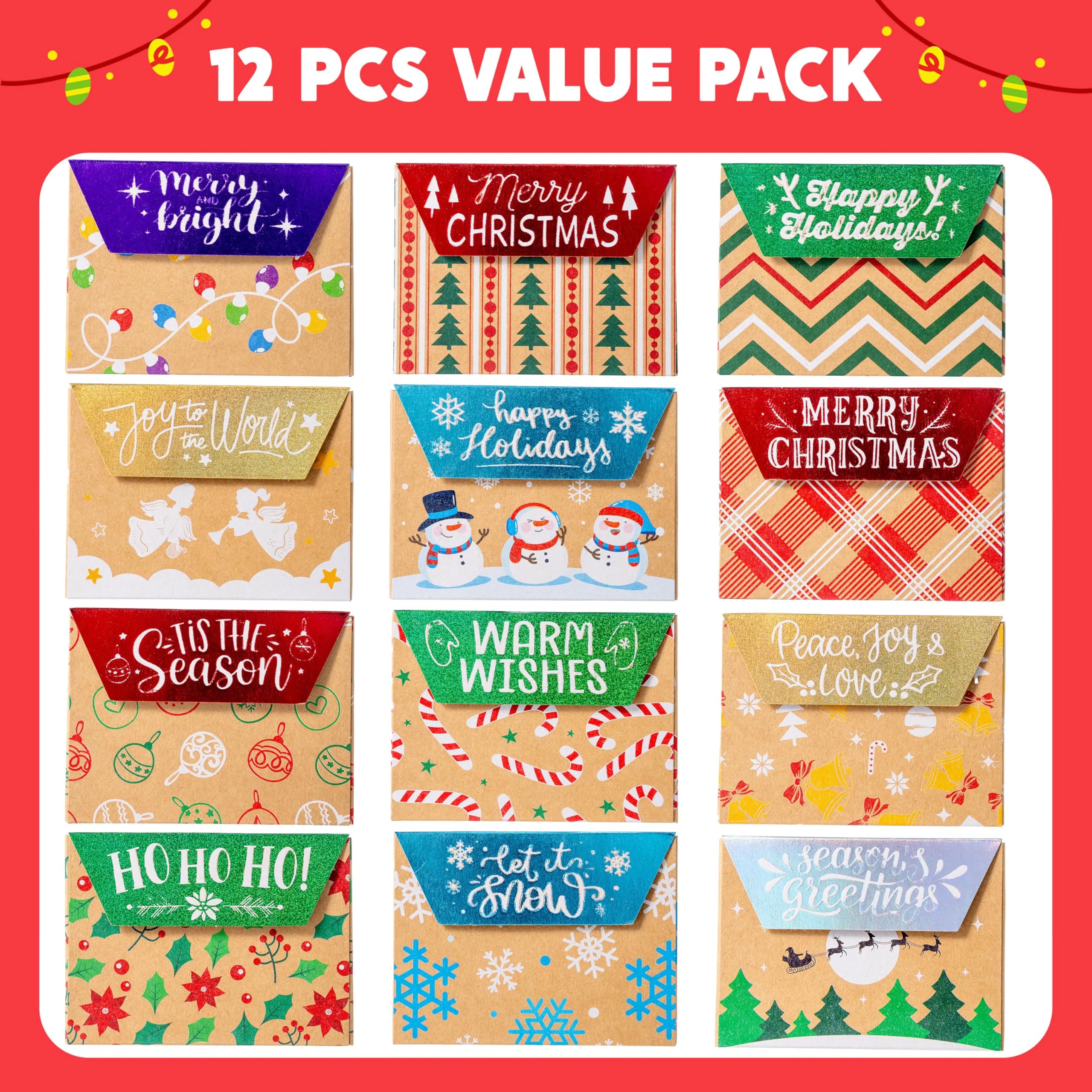 12 Pack Christmas Gift Card Boxes