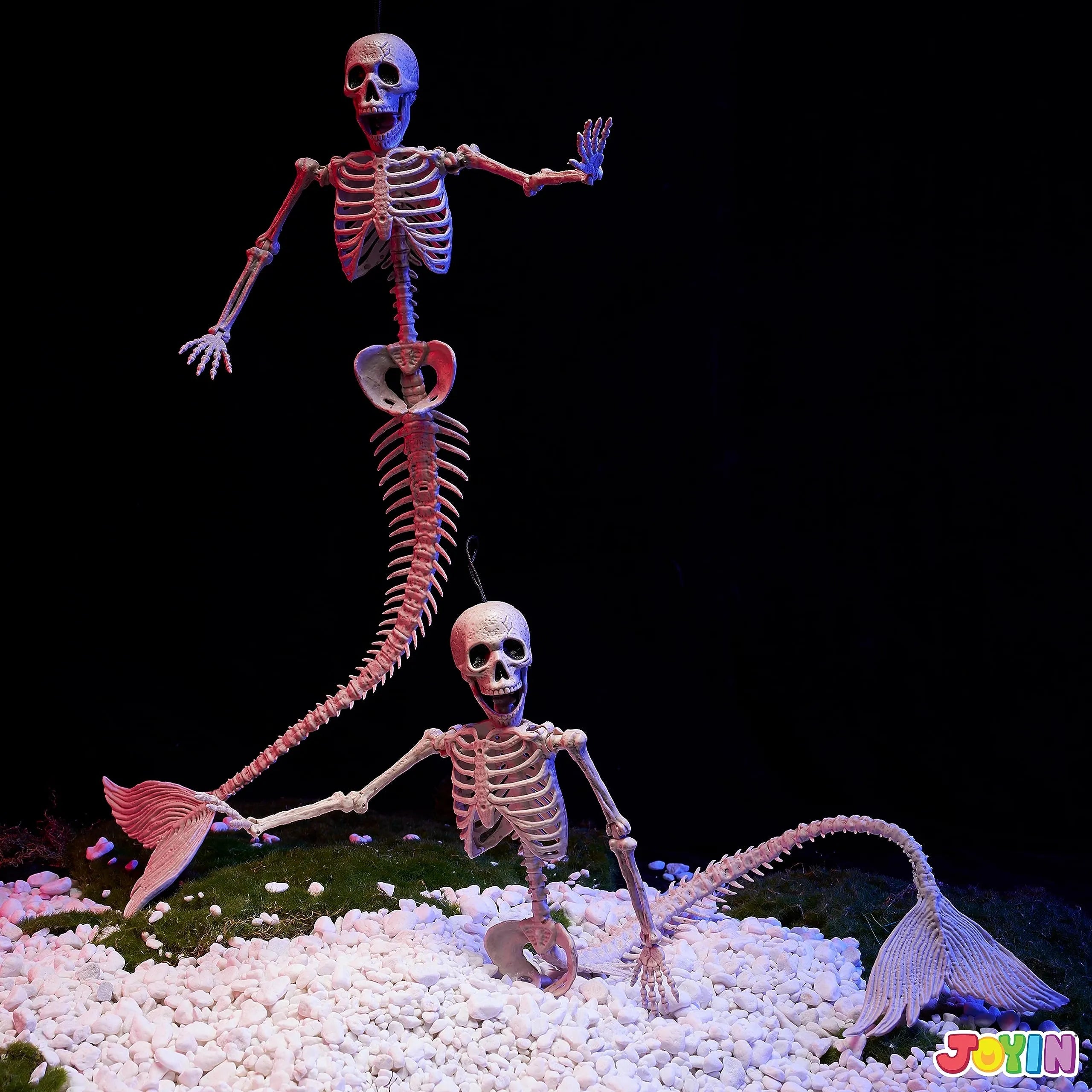 2 PCS 20 Inches Halloween Mermaid Skeleton Plastic Bone
