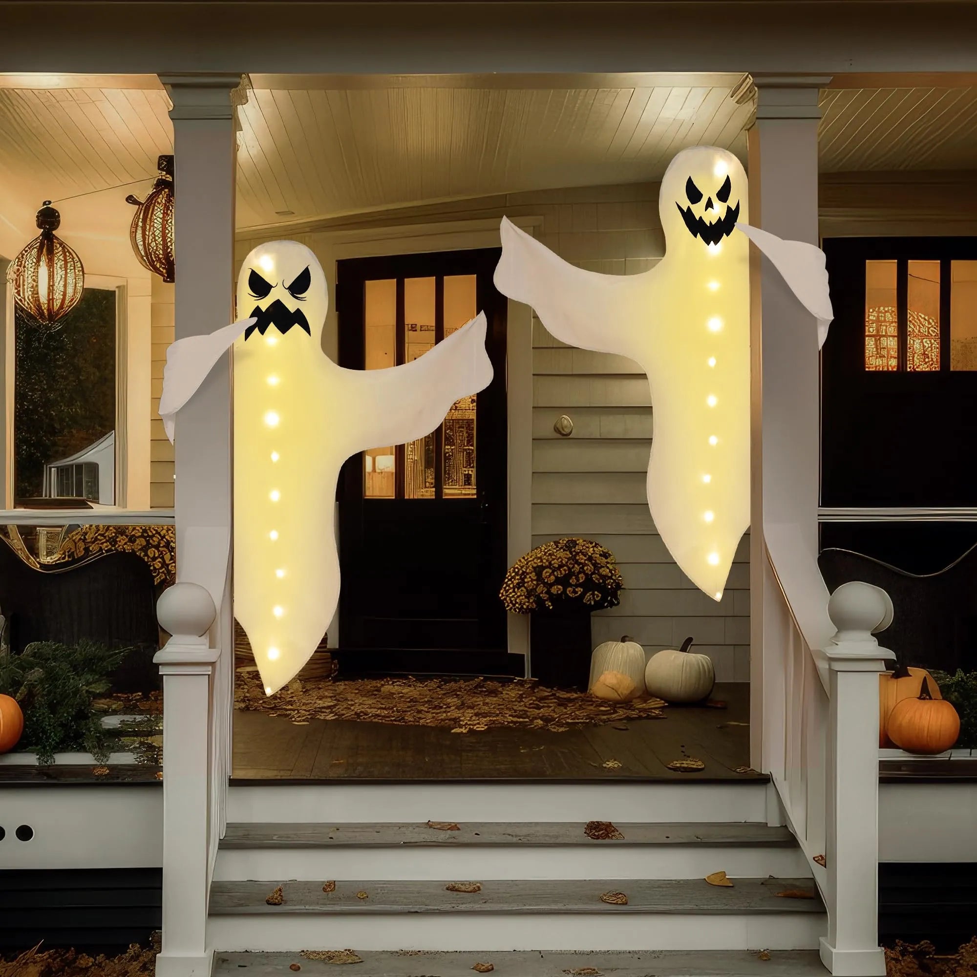 2-Pack 47in Halloween Lighted Tree Wrap Decoration
