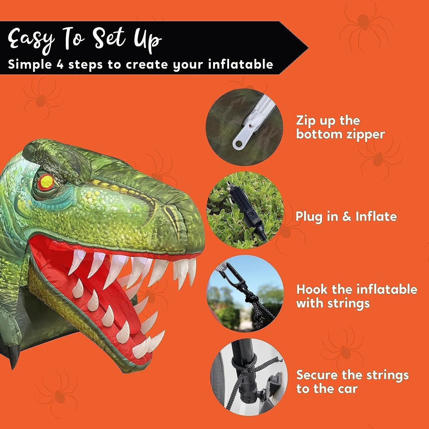 3.6ft Dinosaur Trunk-or-Treat Halloween Inflatable