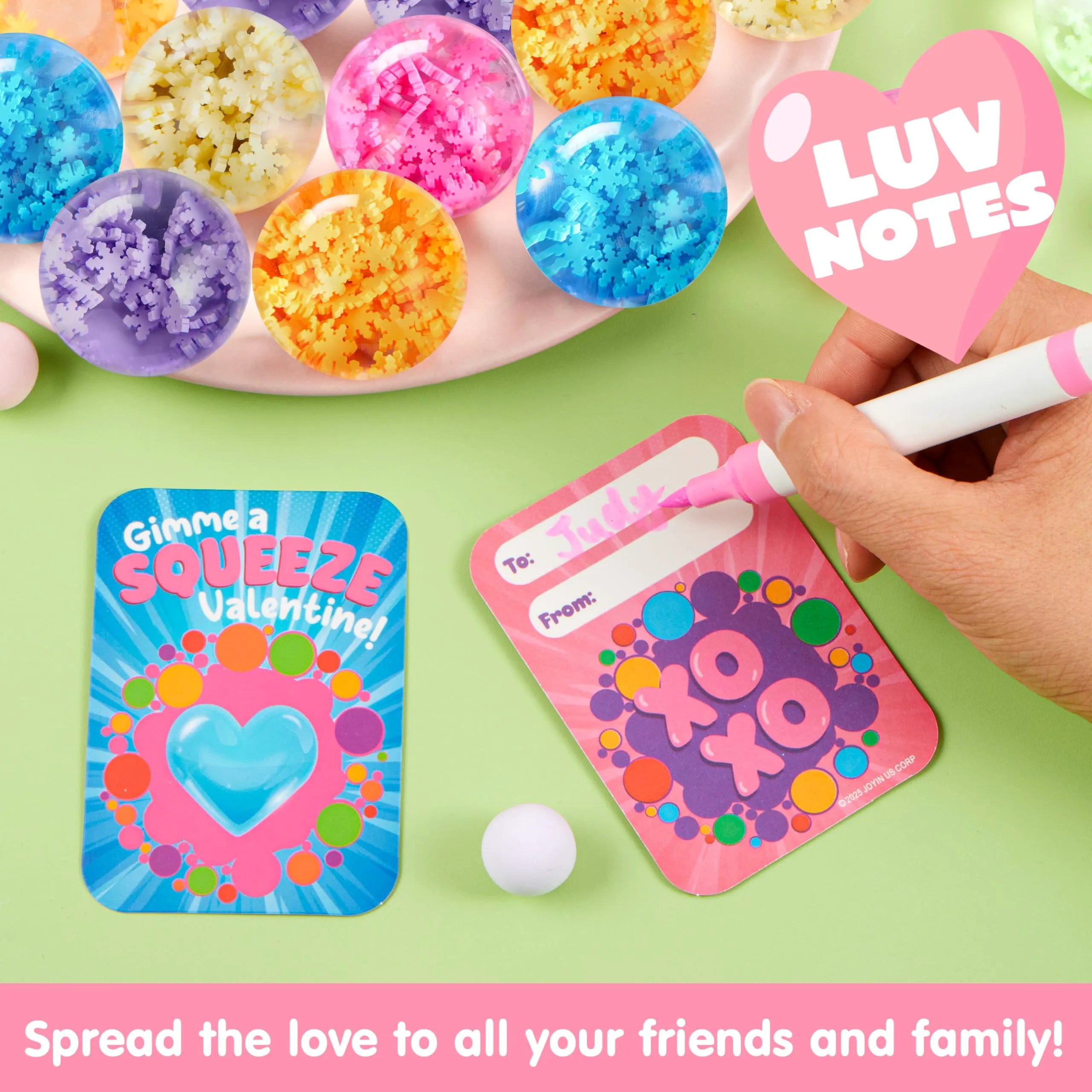 30 Valentine's Day Stress Balls with Cards