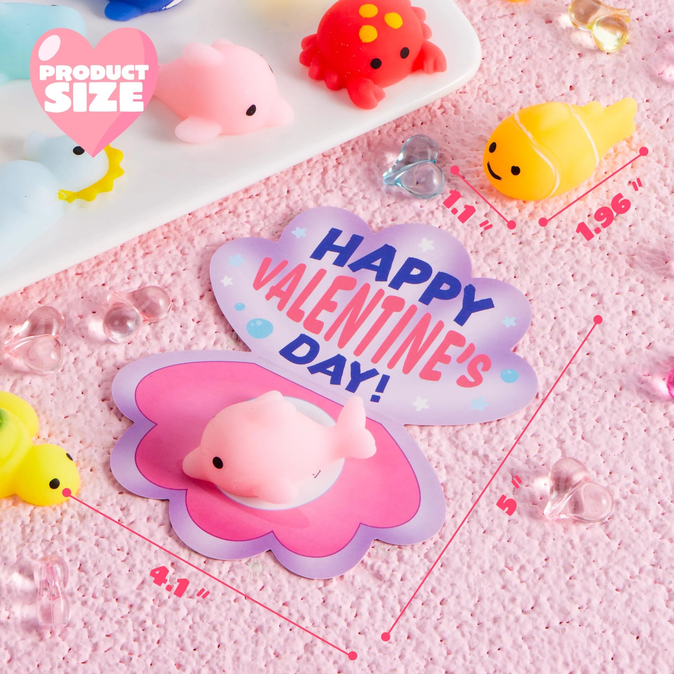 30-Pack Valentine's Day Cards with Mochi Squishy Toys for Kids' Exchange Prizes