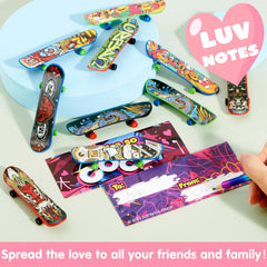 30 Packs Valentine’s Day Mini Finger Skateboards with Cards