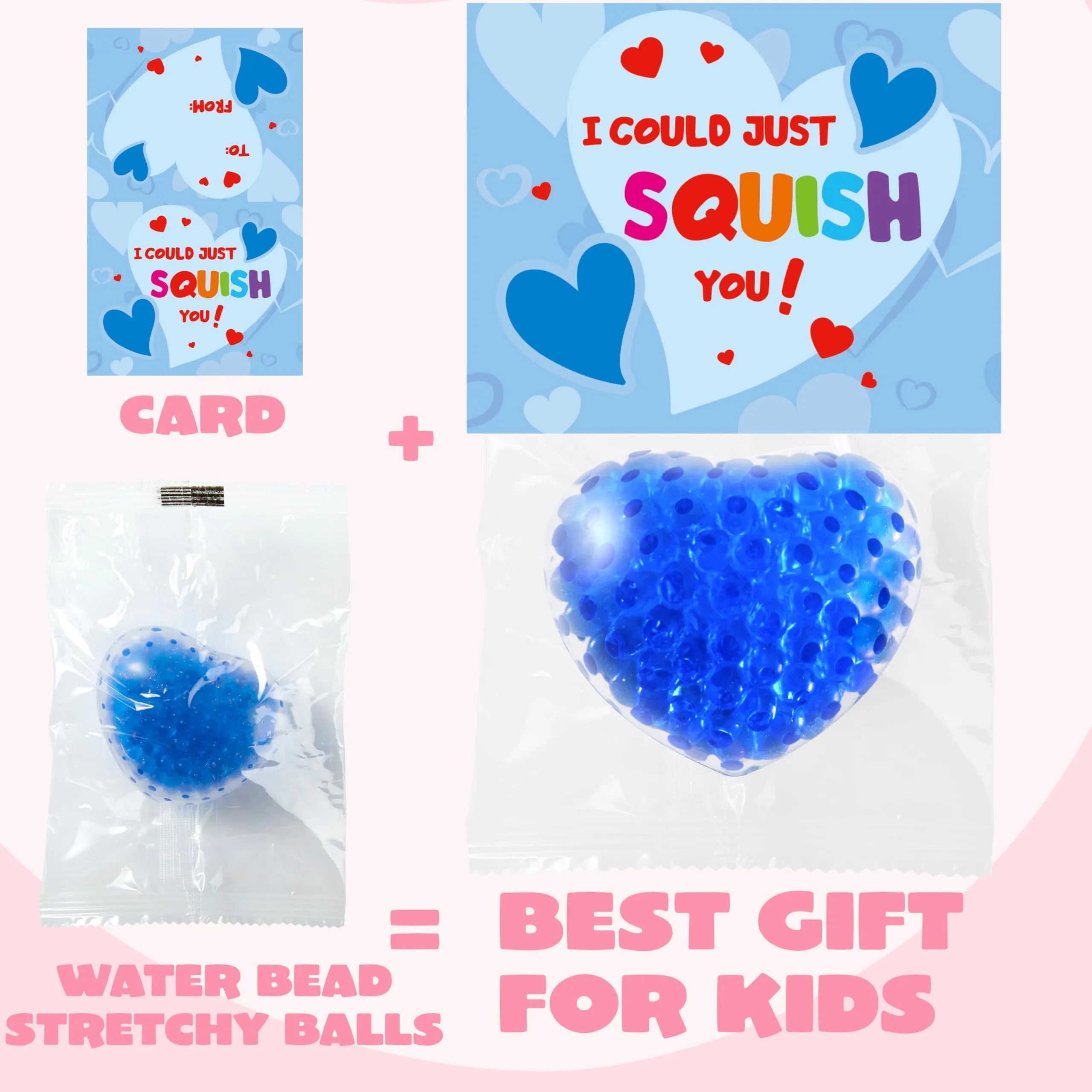30 Packs Valentine's Day Water Droplet Heart Balls with Hangers