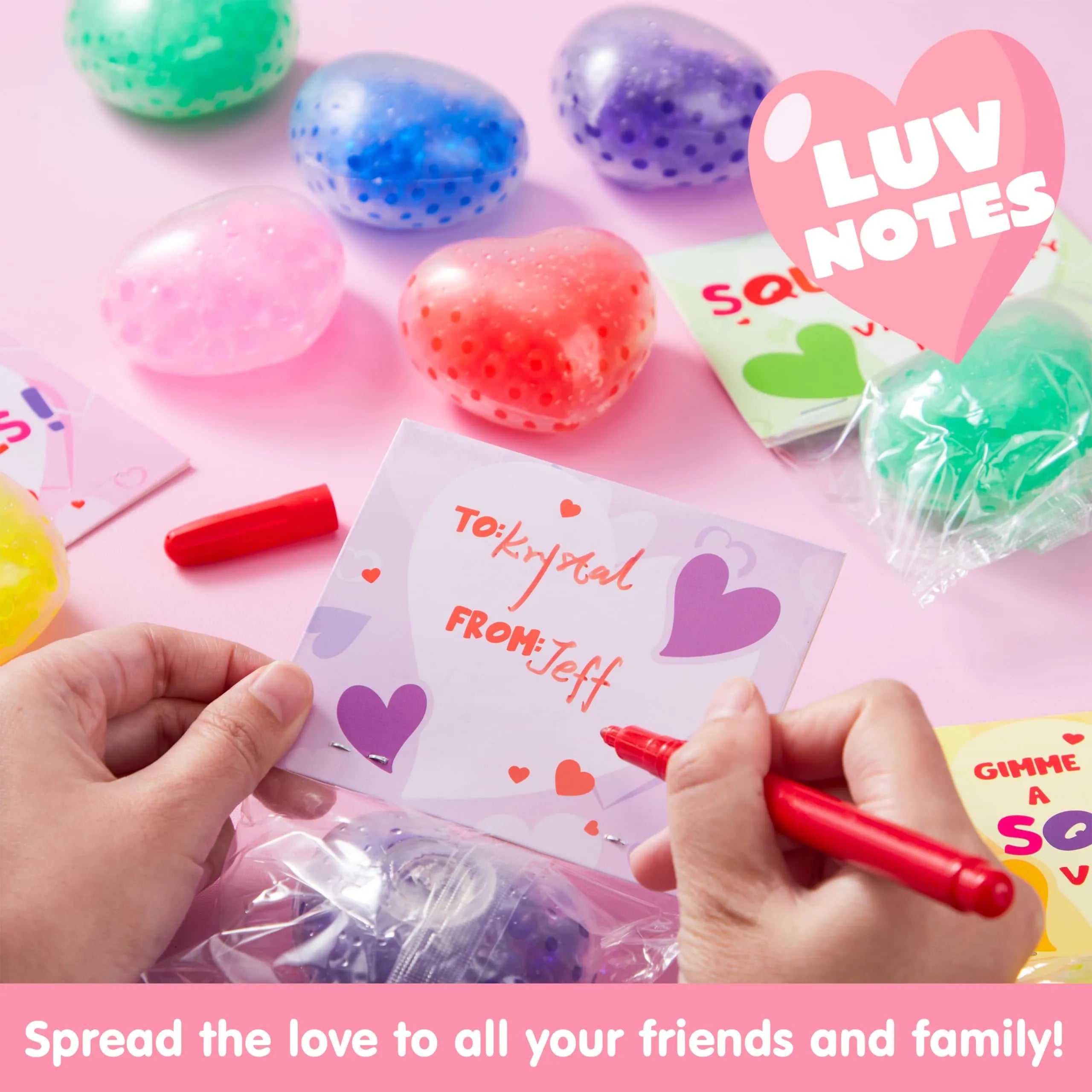 30 Packs Valentine's Day Water Droplet Heart Balls with Hangers