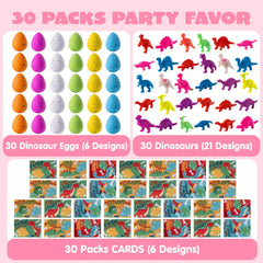 30 Packs Valentine's Day Cards with Hatch Growing Dinosaur Eggs Toys and Hangers for Classroom Exchange Gifts