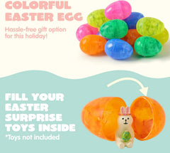 30 Iridescent Plastic Easter Eggs (3.15") for Hunt & Party