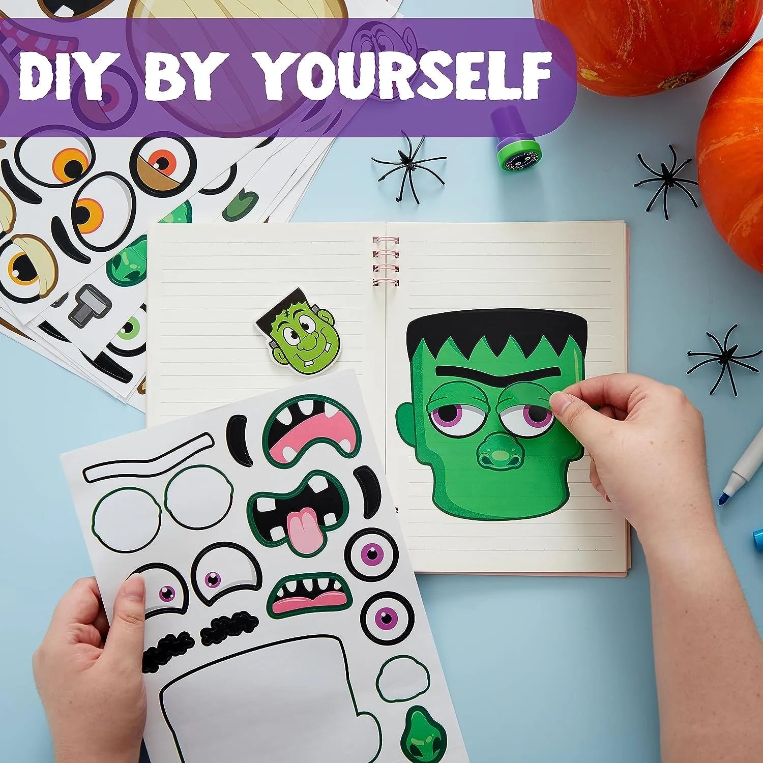 JOIN 30-Pack Halloween Make-a-Face Sticker Sheets (6 Styles)