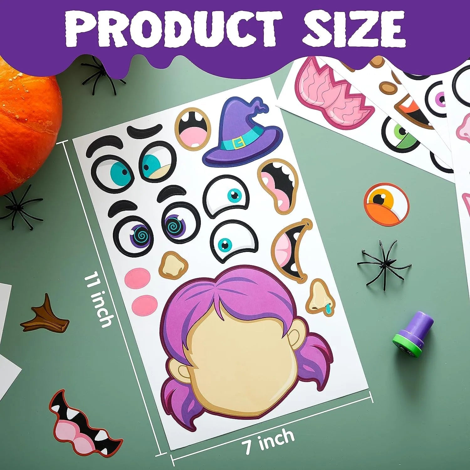 JOIN 30-Pack Halloween Make-a-Face Sticker Sheets (6 Styles)