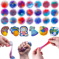 30 Pack Galaxy Slime Fidget Toy with Irregular Cards for Stress Relief