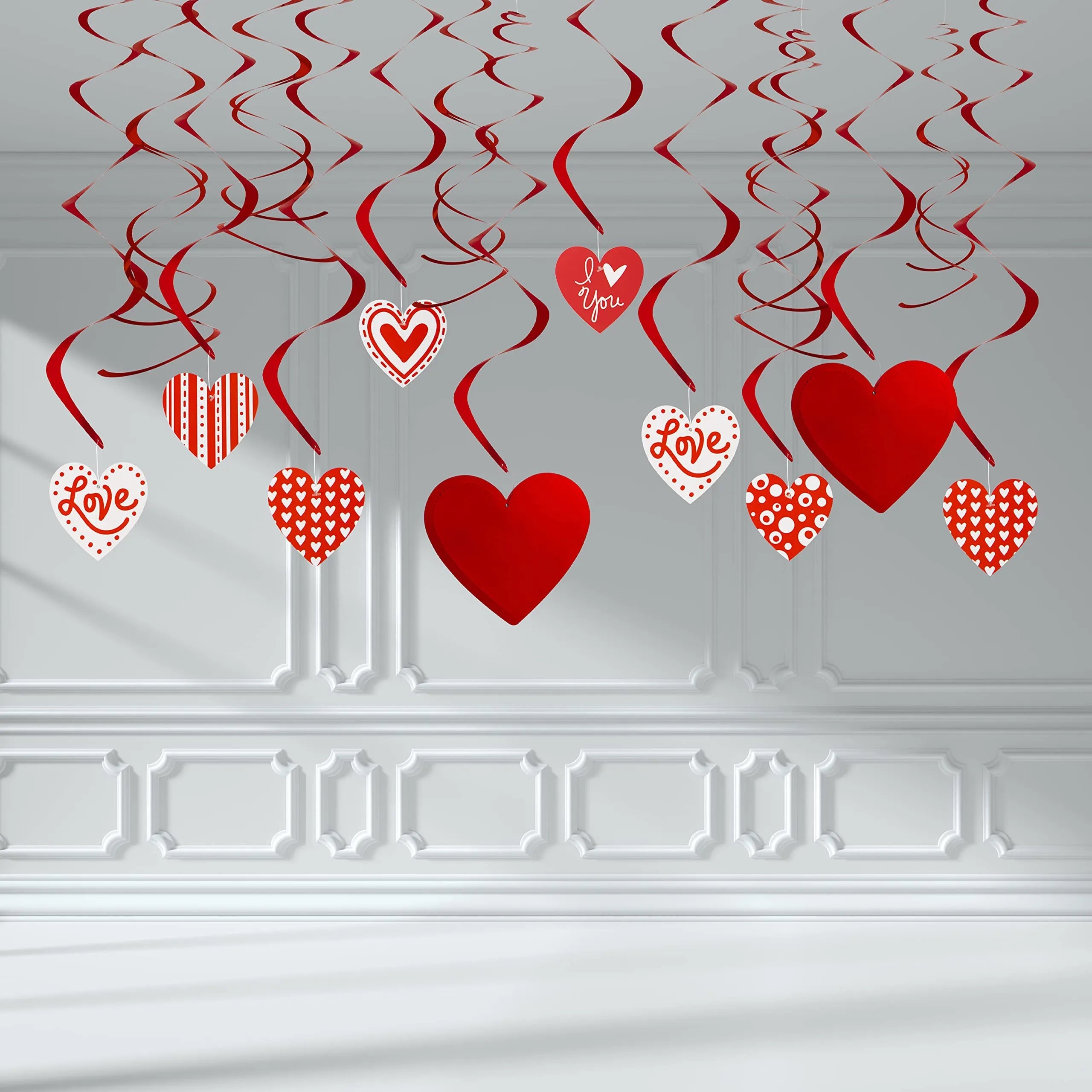 31-Piece Valentine's Day Banner with Paper Flowers