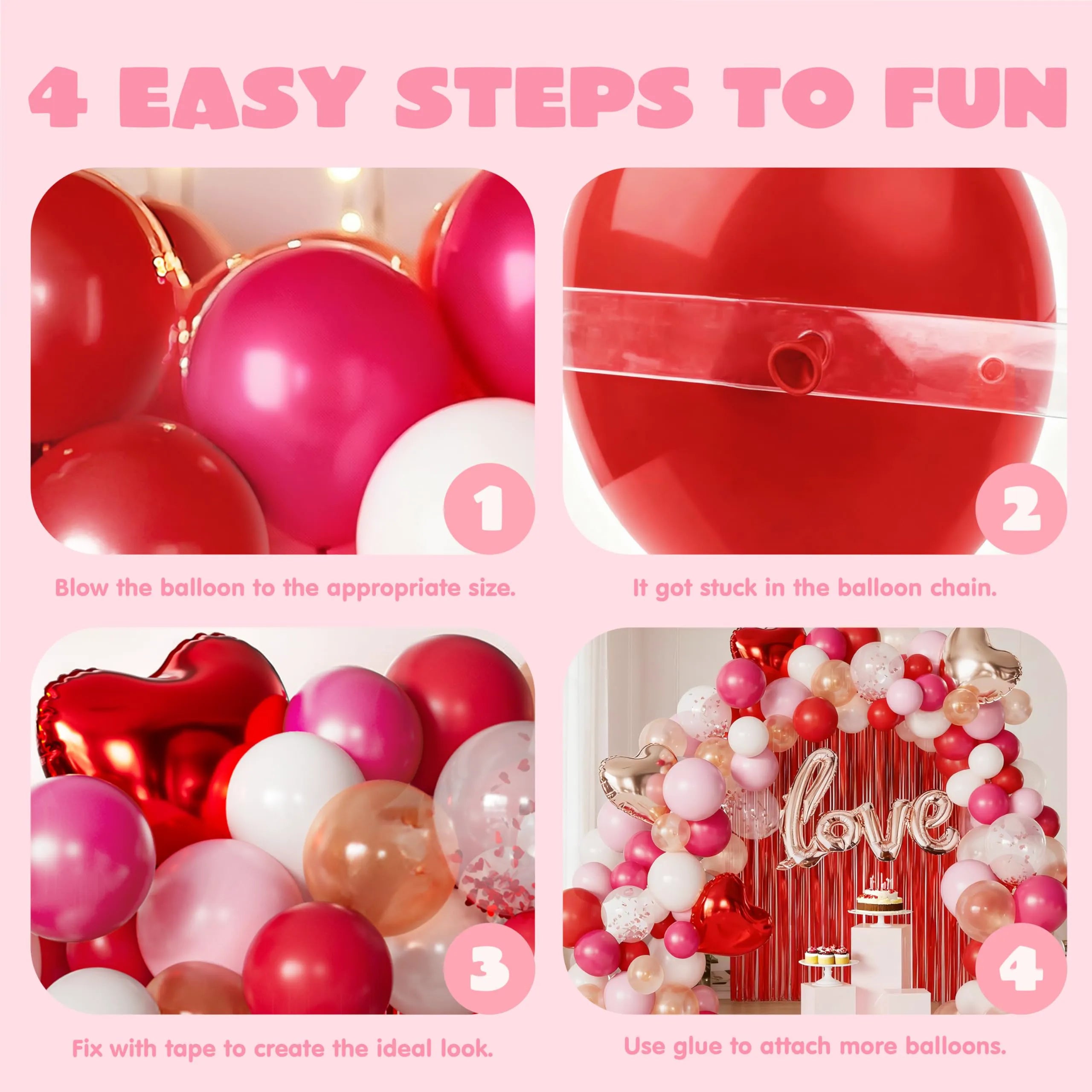 338 Pcs Valentine's Day Balloon Arch Set