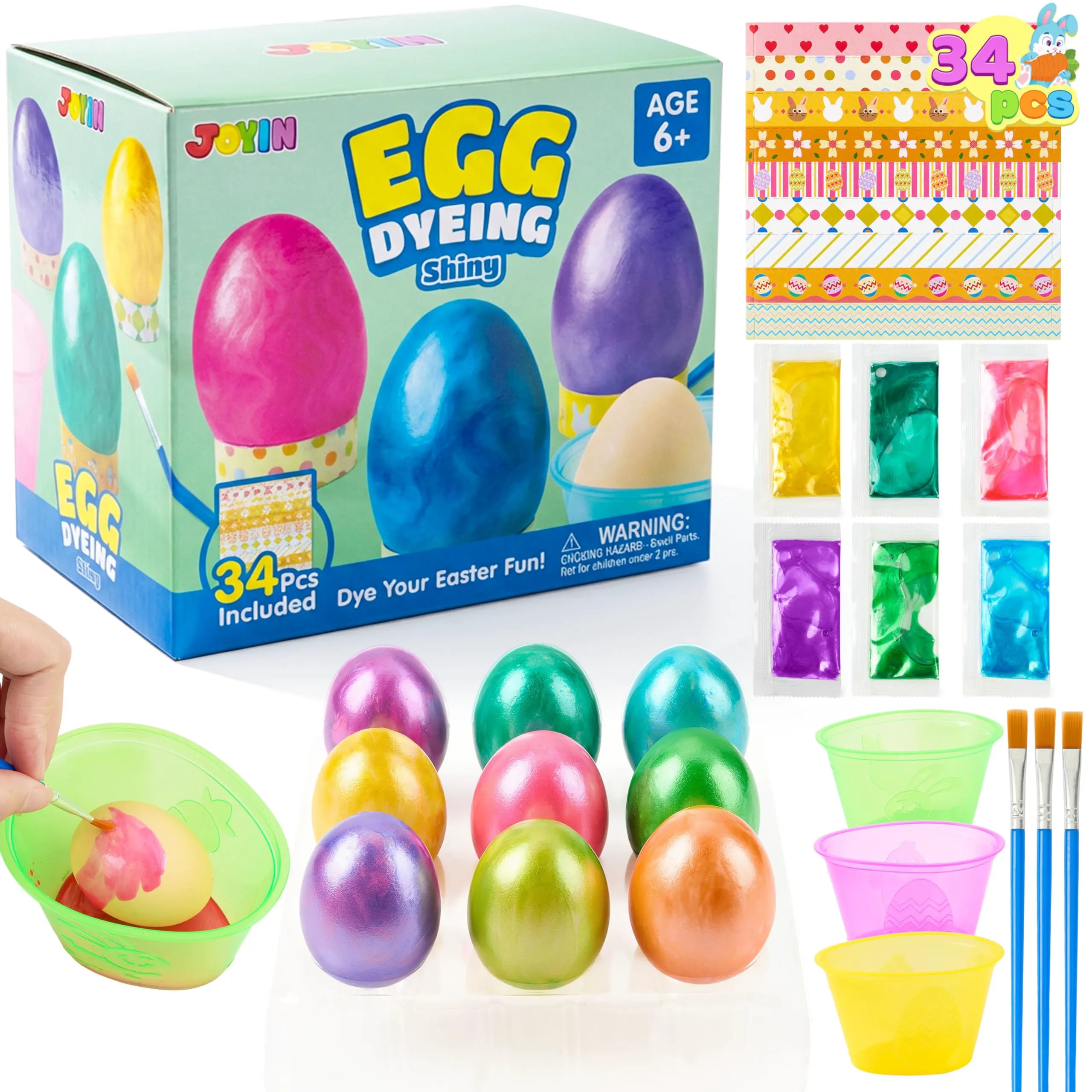 34-Piece Easter Egg Dye DIY Kit for Kids Activities & Parties