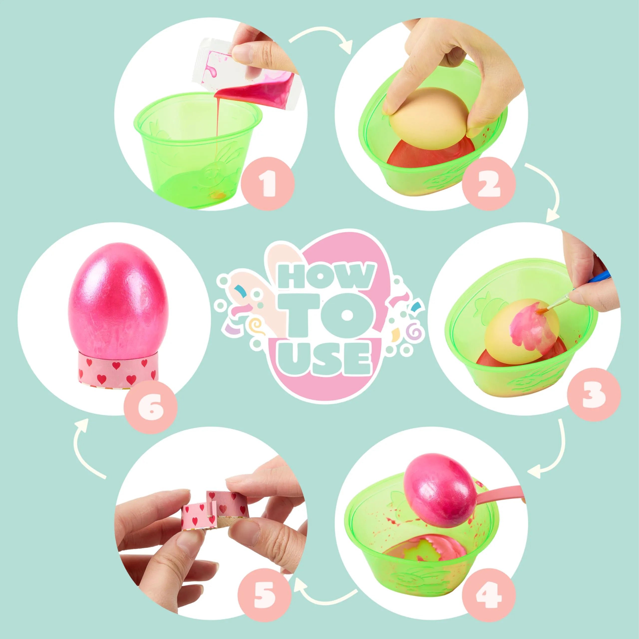 34-Piece Easter Egg Dye DIY Kit for Kids Activities & Parties