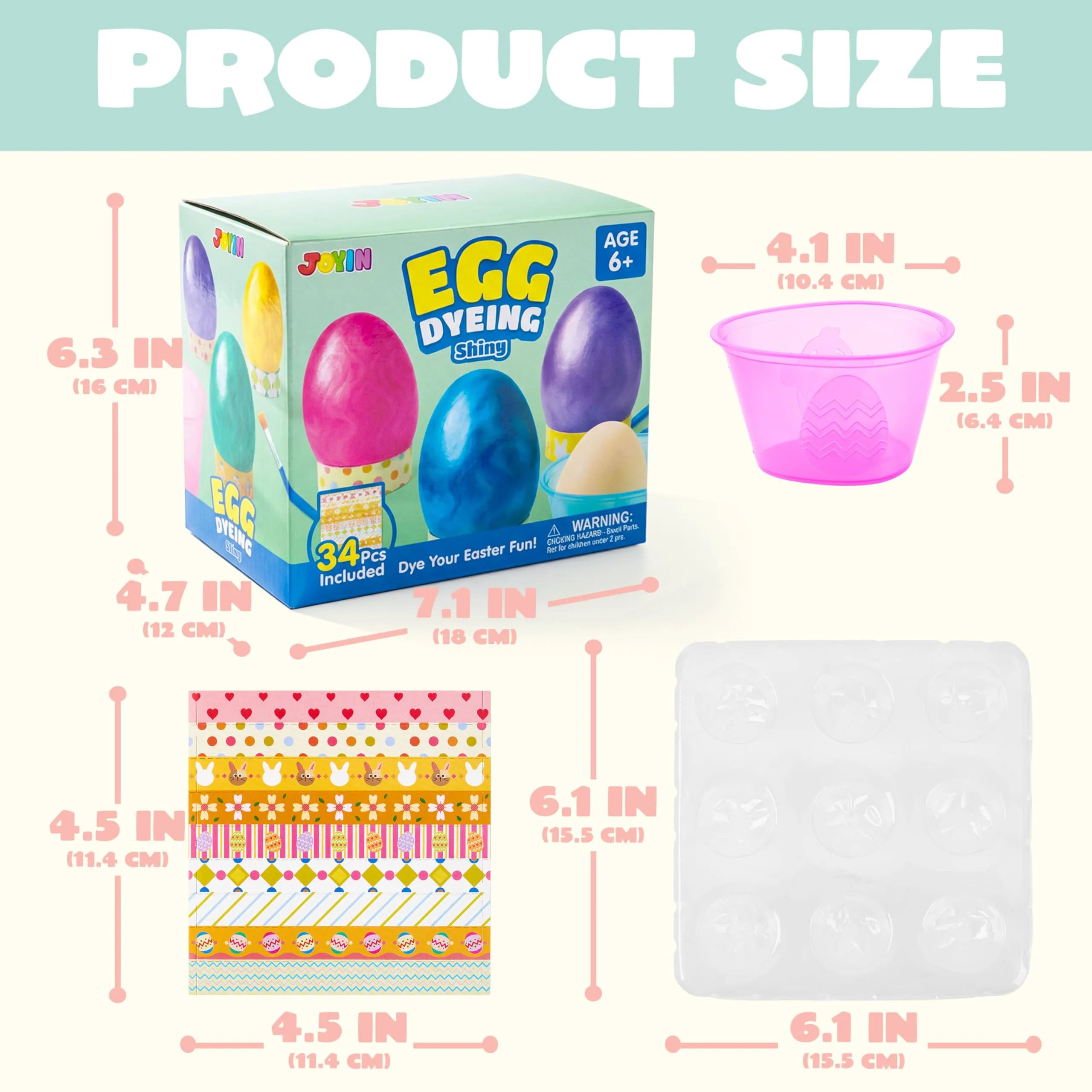 34-Piece Easter Egg Dye DIY Kit for Kids Activities & Parties