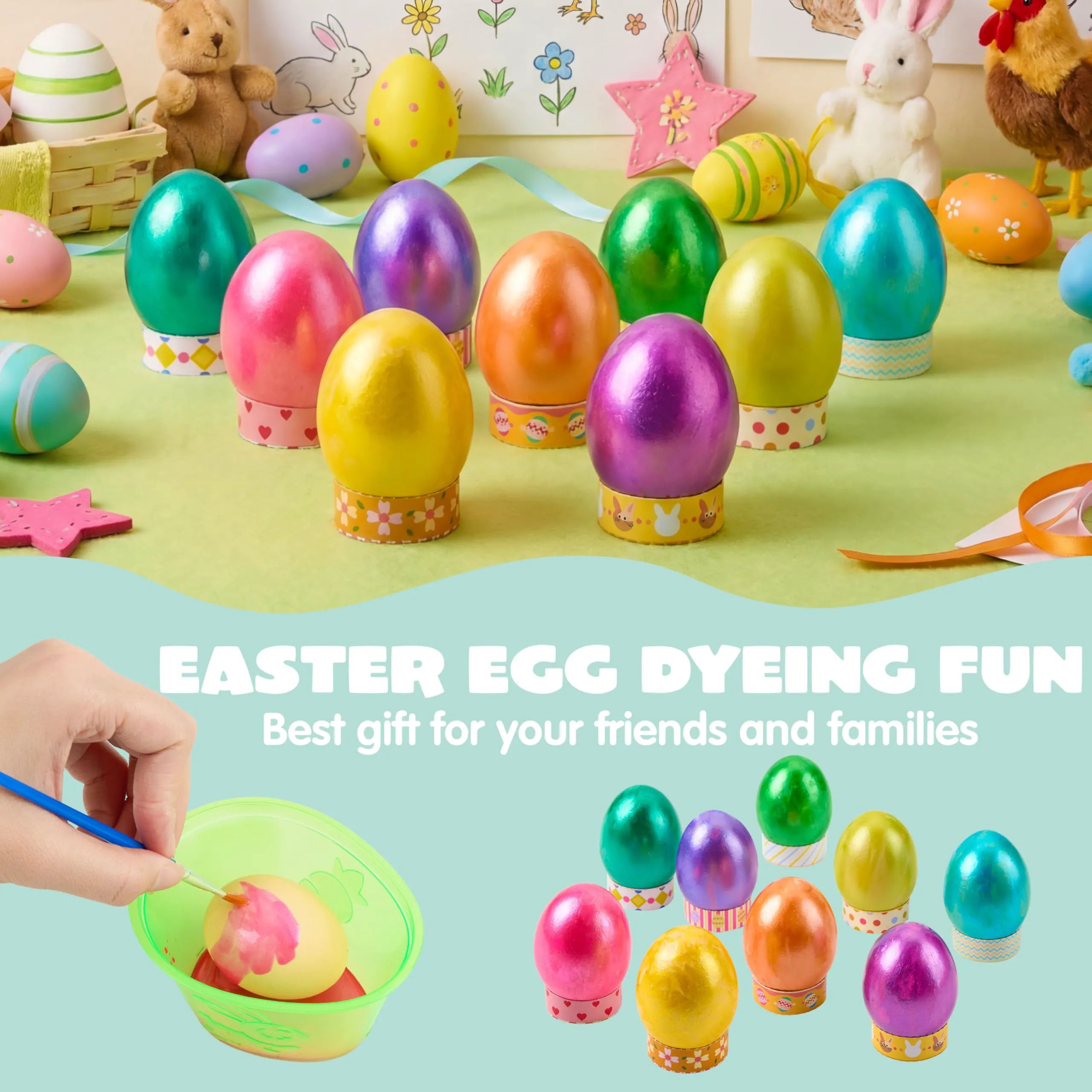 34-Piece Easter Egg Dye DIY Kit for Kids Activities & Parties