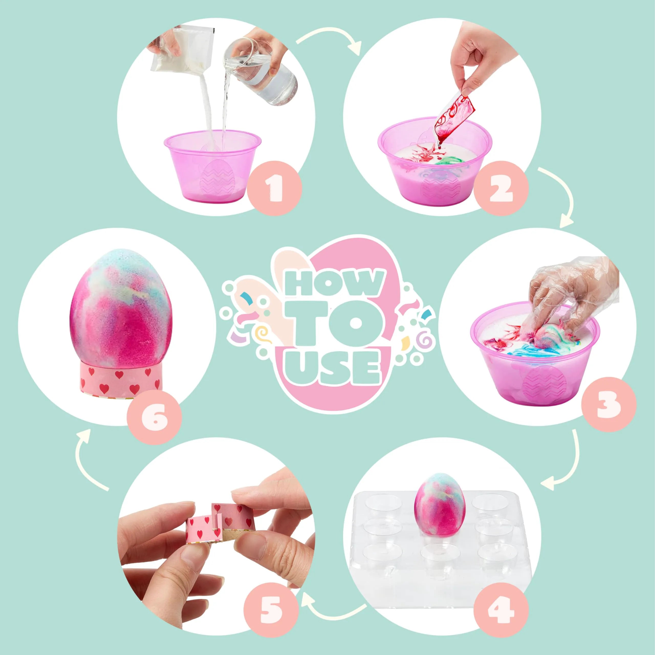 35-Piece Rainbow Easter Egg Dye DIY Kit for Kids Activities & Party