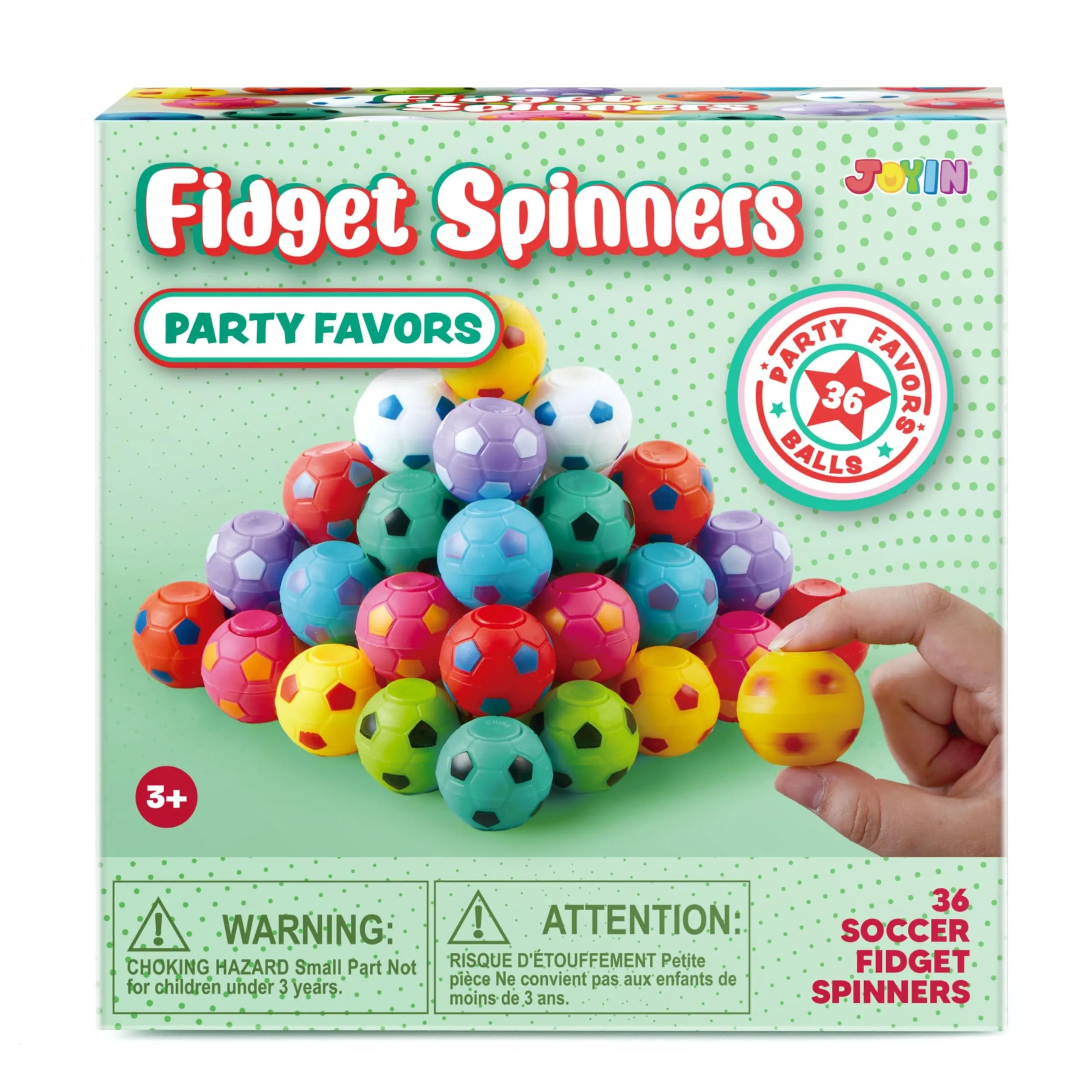 36 Pack Soccer Fidget Spinners - Kids Soccer Party Favors & Fidget Toys Bulk