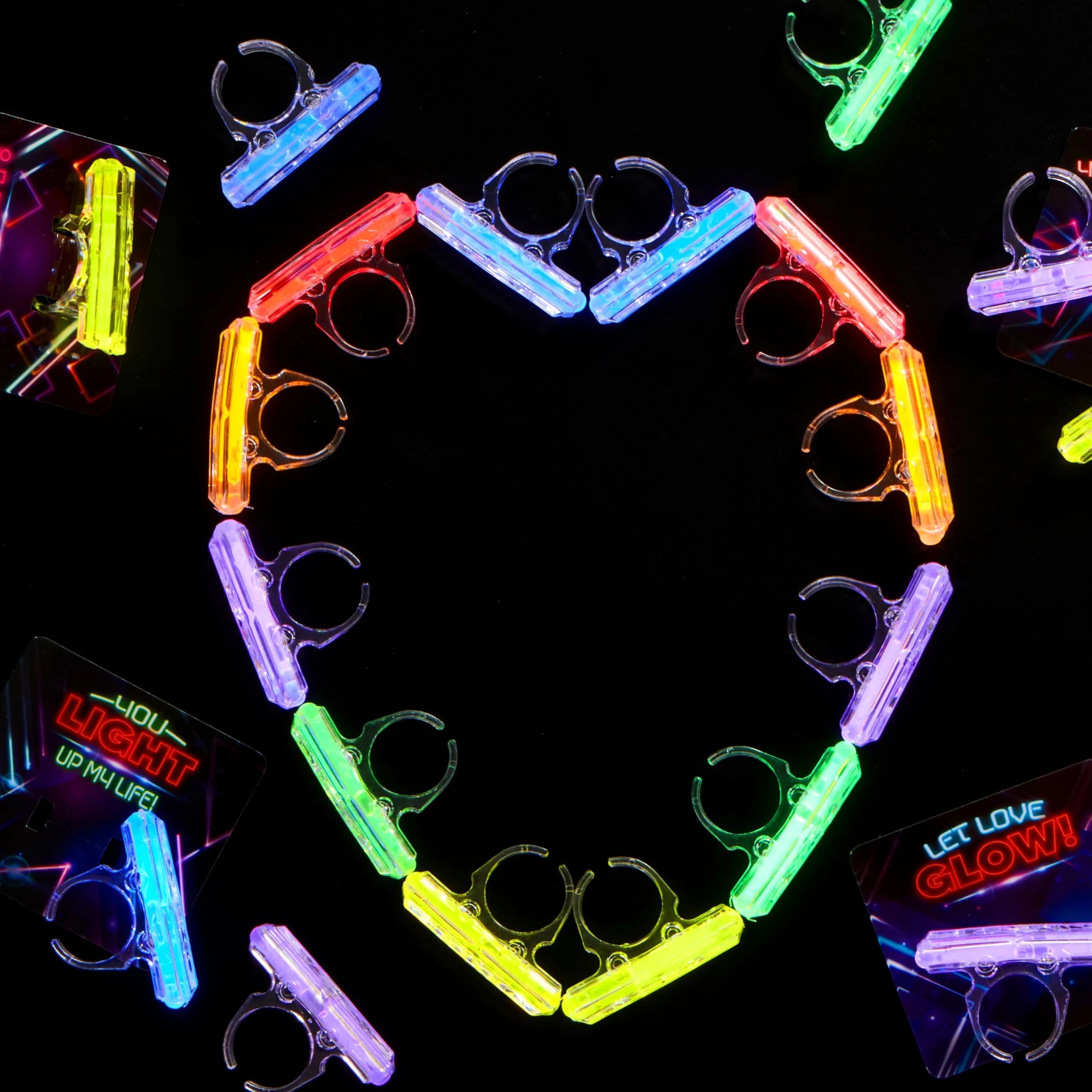36 Valentine's Day Gift Cards with Glow-in-the-Dark Rings