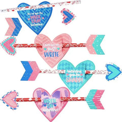 36Pcs Kids Valentine's Cards with Cupid's Arrow Pencil - Classroom Exchange Gifts