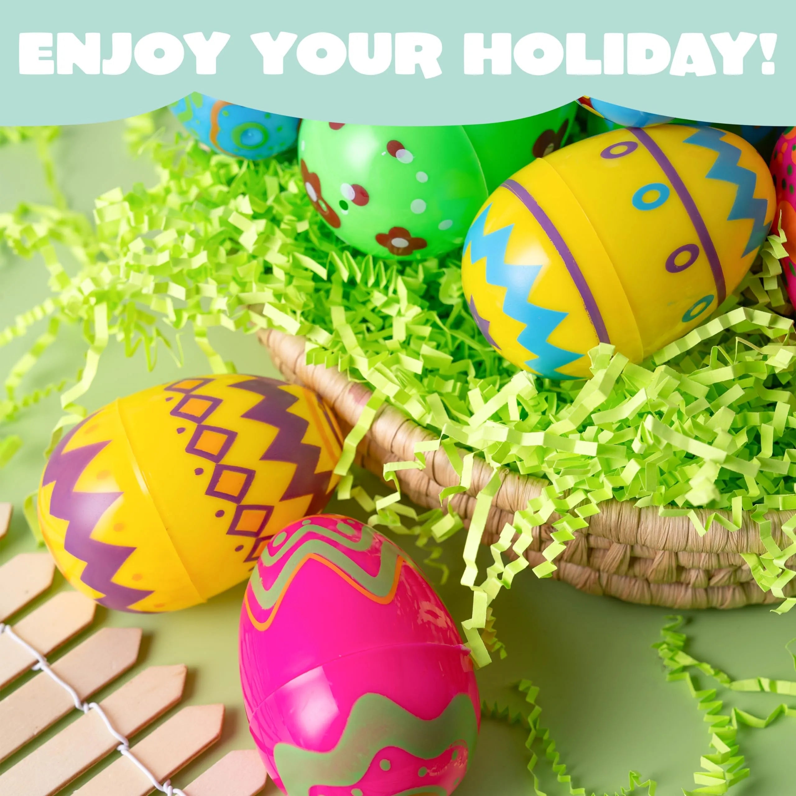 36 Pack 3.15 Inch Printed Colorful Plastic Easter Eggs for Easter Egg Hunt
