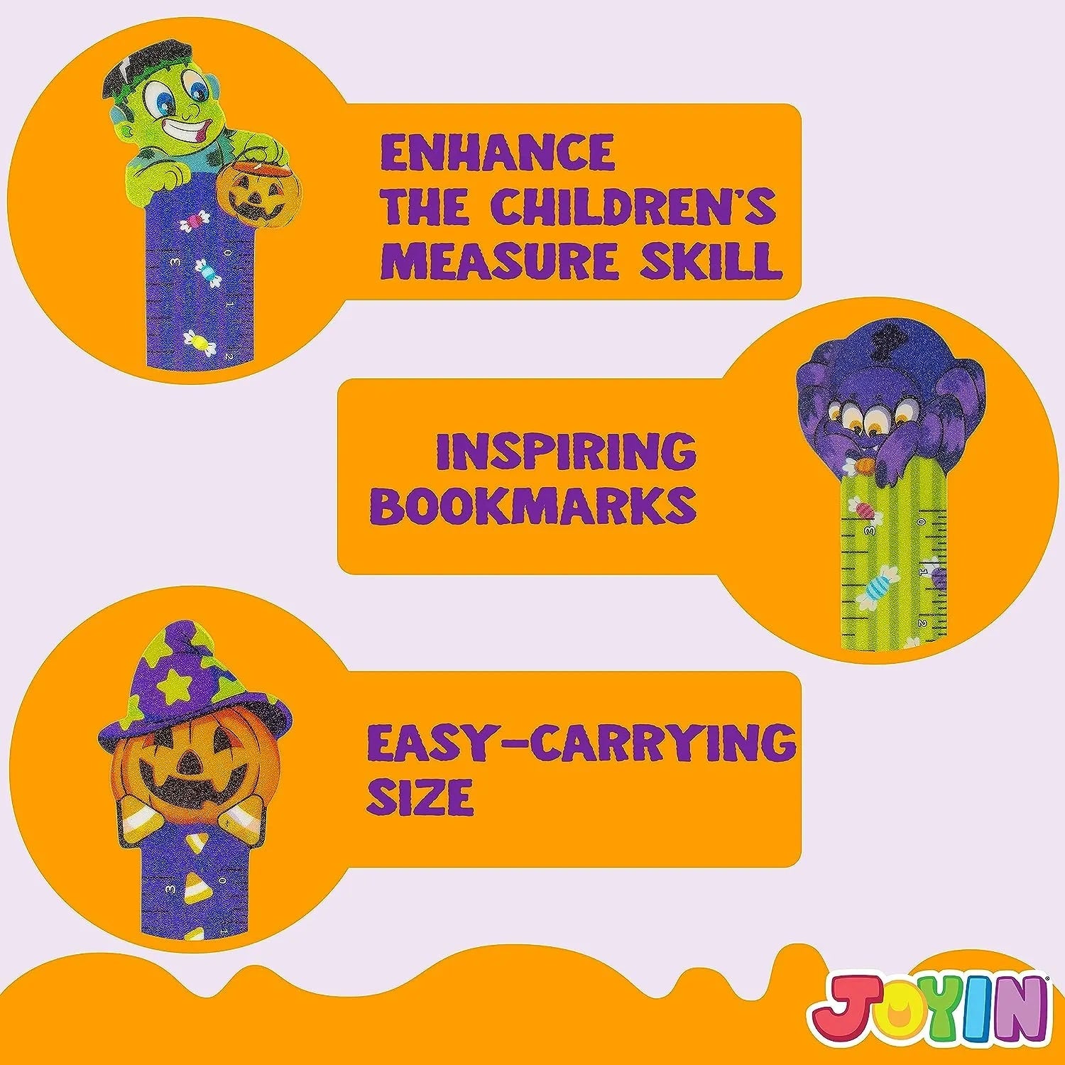 36 Pcs 6 Designs Halloween Bookmark Rulers