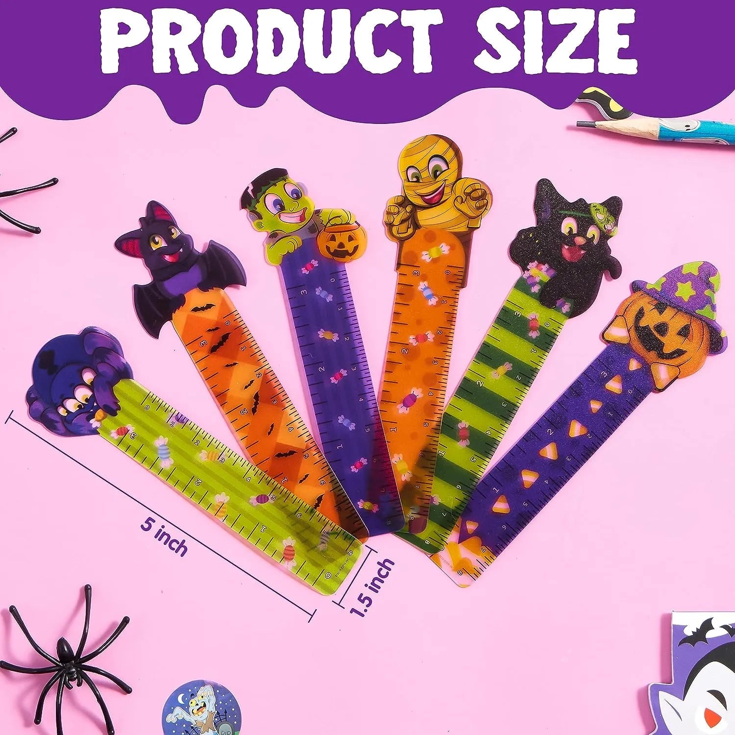 36 Pcs 6 Designs Halloween Bookmark Rulers