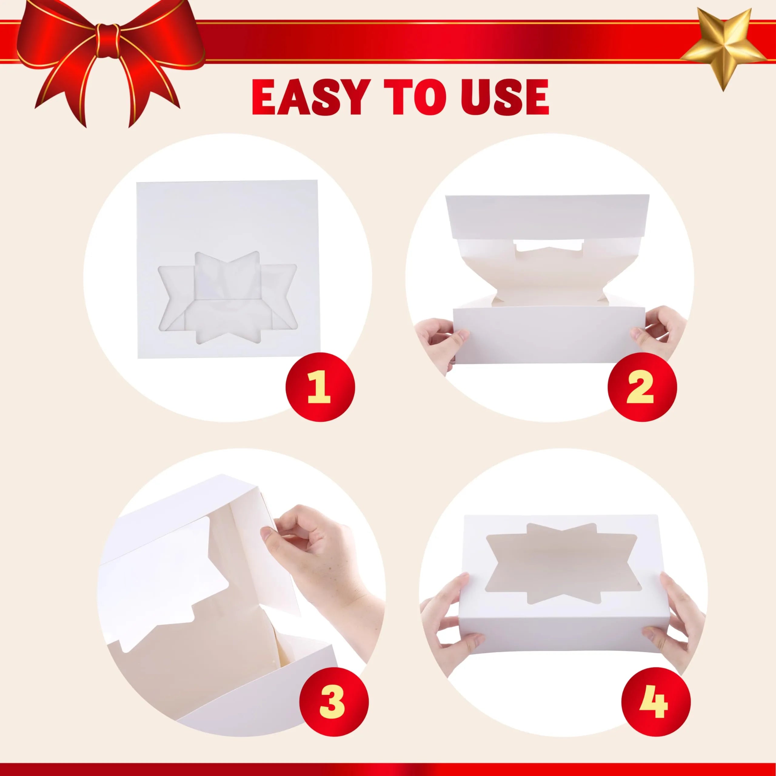 36 Pcs Plain White Christmas Cookie Boxes