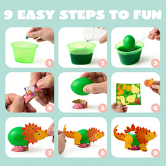 37-Piece Dinosaur Easter Egg Dye Kit for Party & Egg Hunt