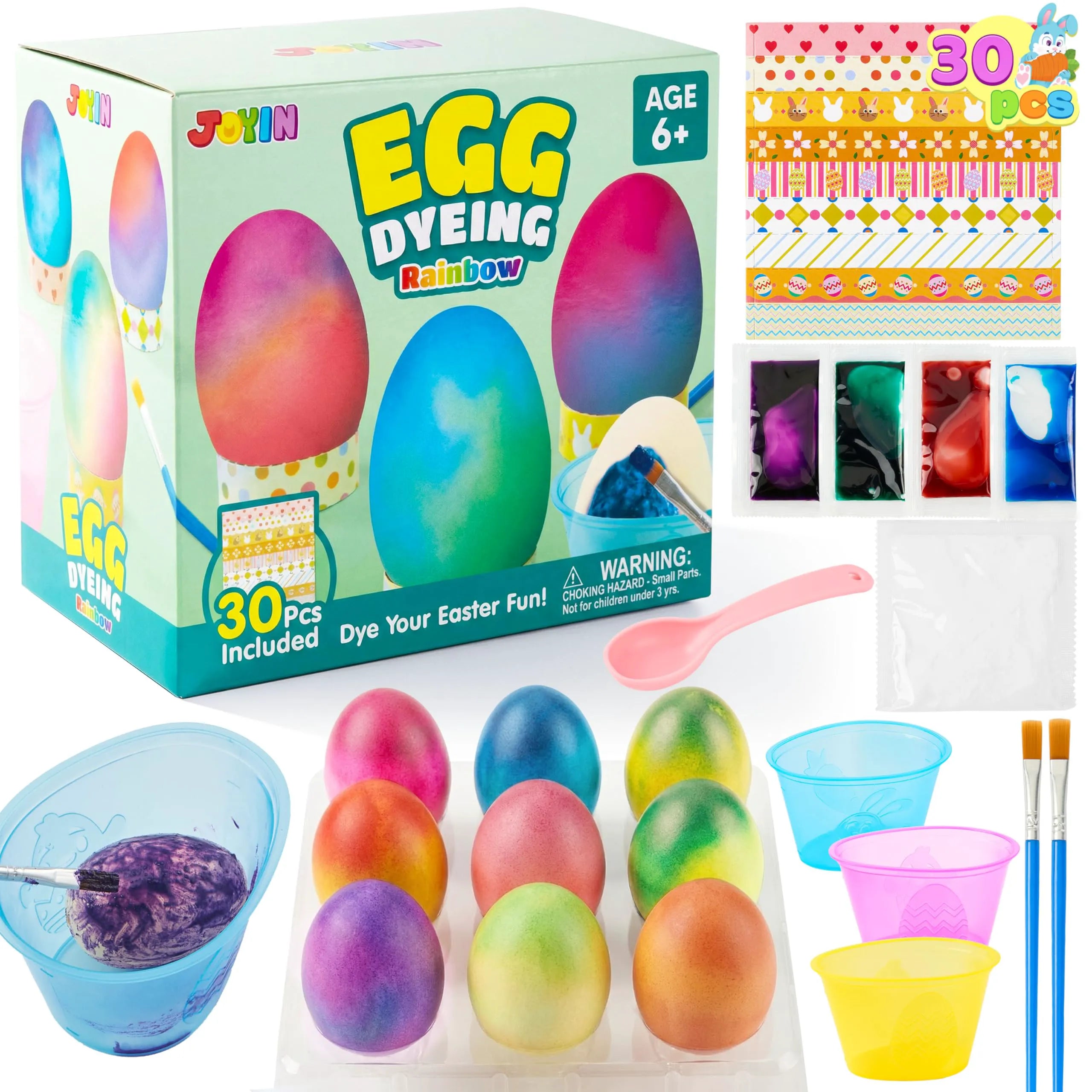 37-Piece Wrap Art Easter Egg Dye Kit for Kids Activities & Party