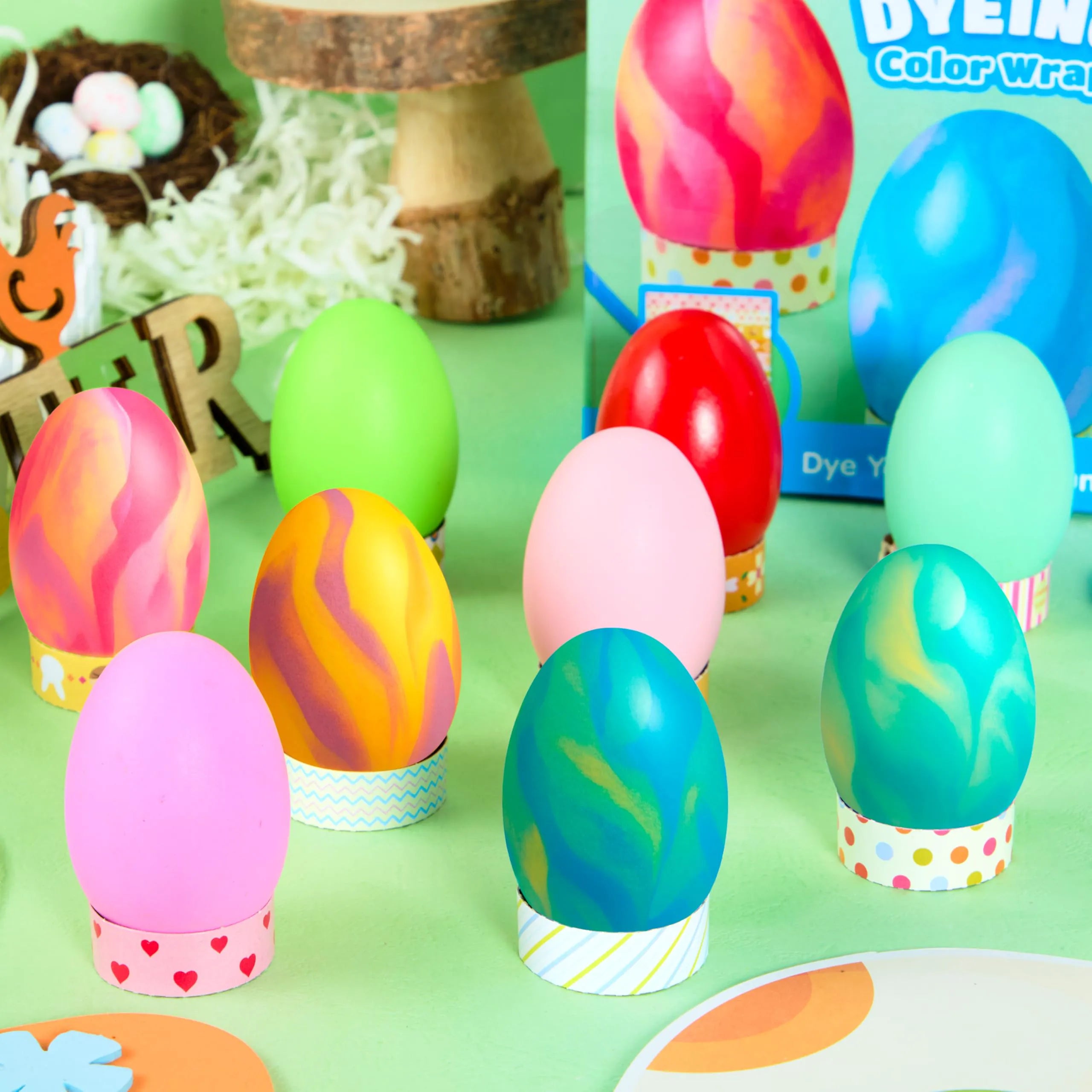 37-Piece Wrap Art Easter Egg Dye Kit for Kids Activities & Party