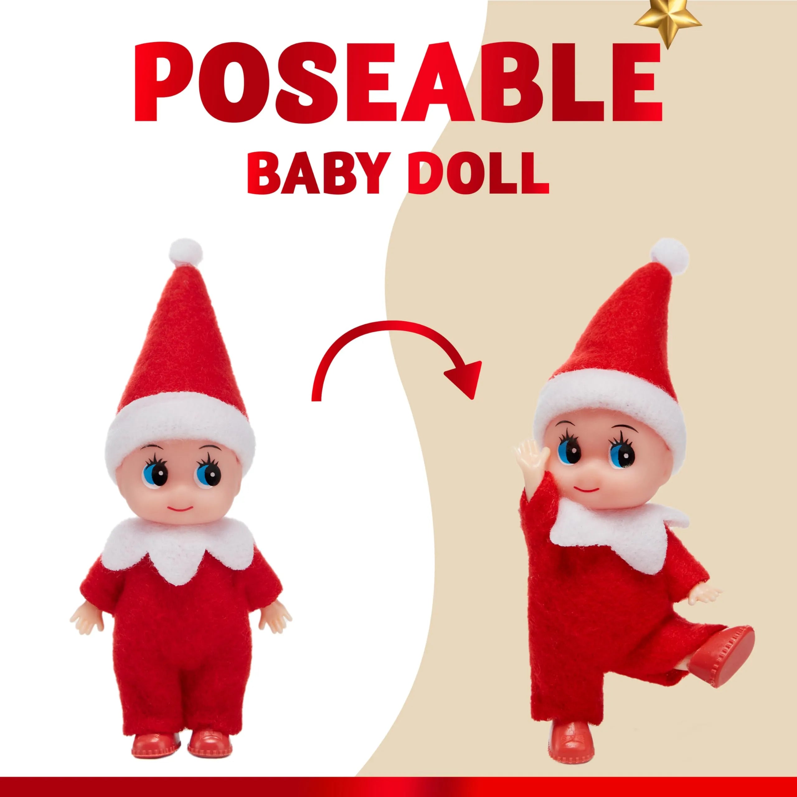 3PCS Tiny Elf Doll Christmas Holiday Decoration Accessories Gift
