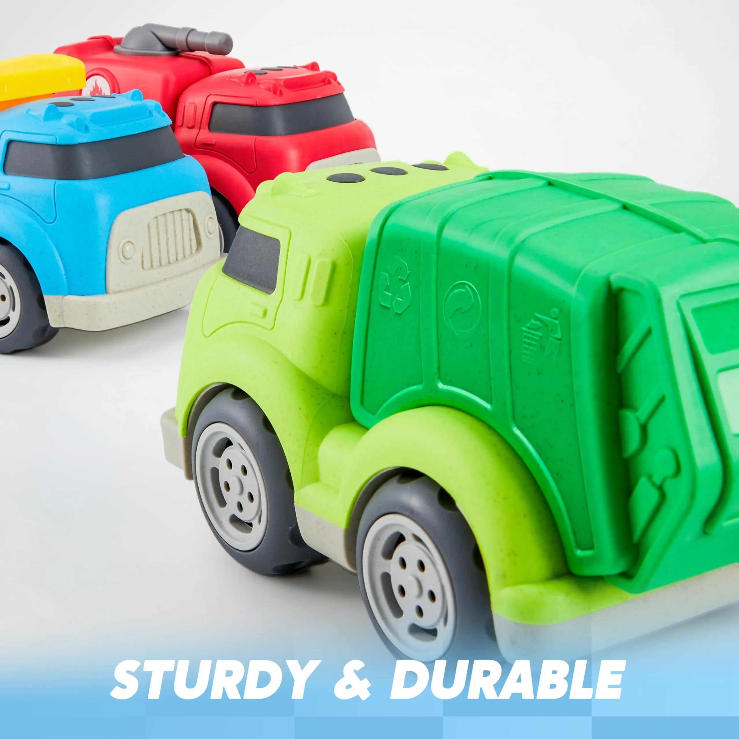 3 Pack Trucks for Toddlers - Includes Garbage Truck