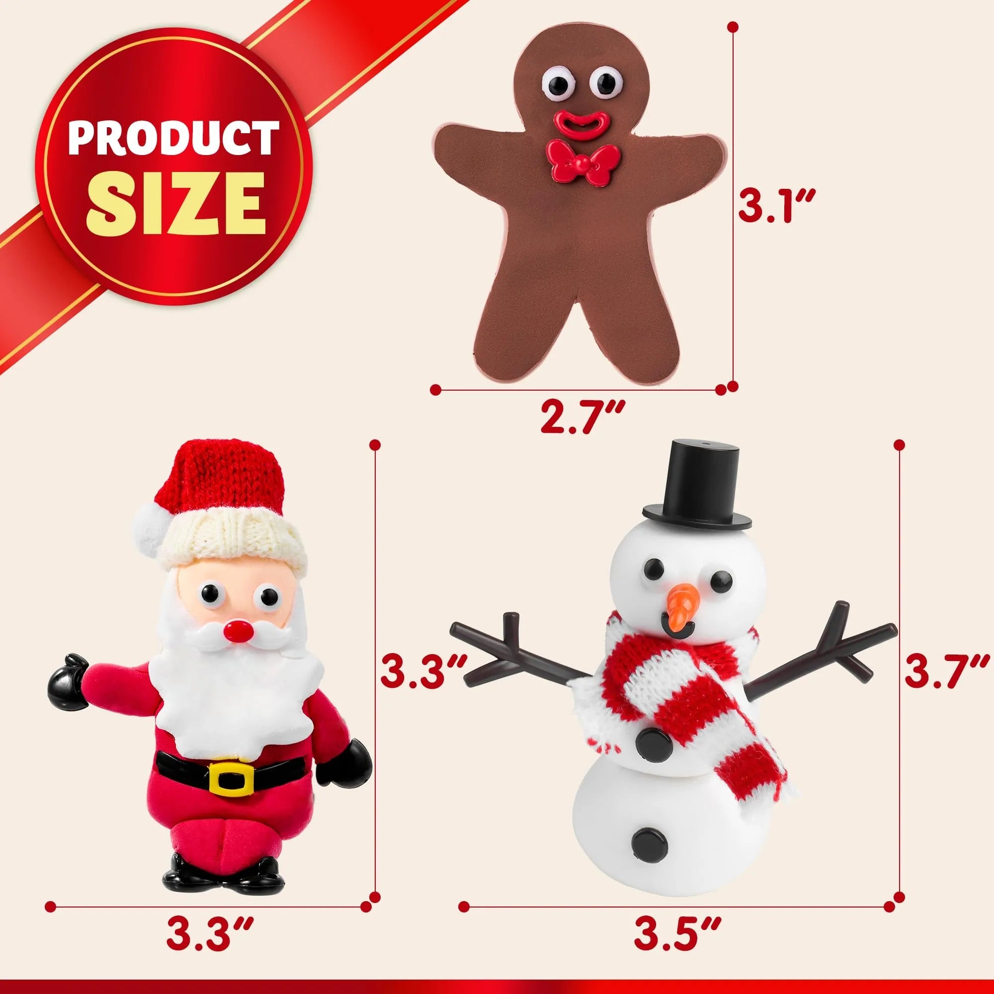 Christmas Snowman, Santa, and Gingerbread Man Craft Kit (3-Pack)