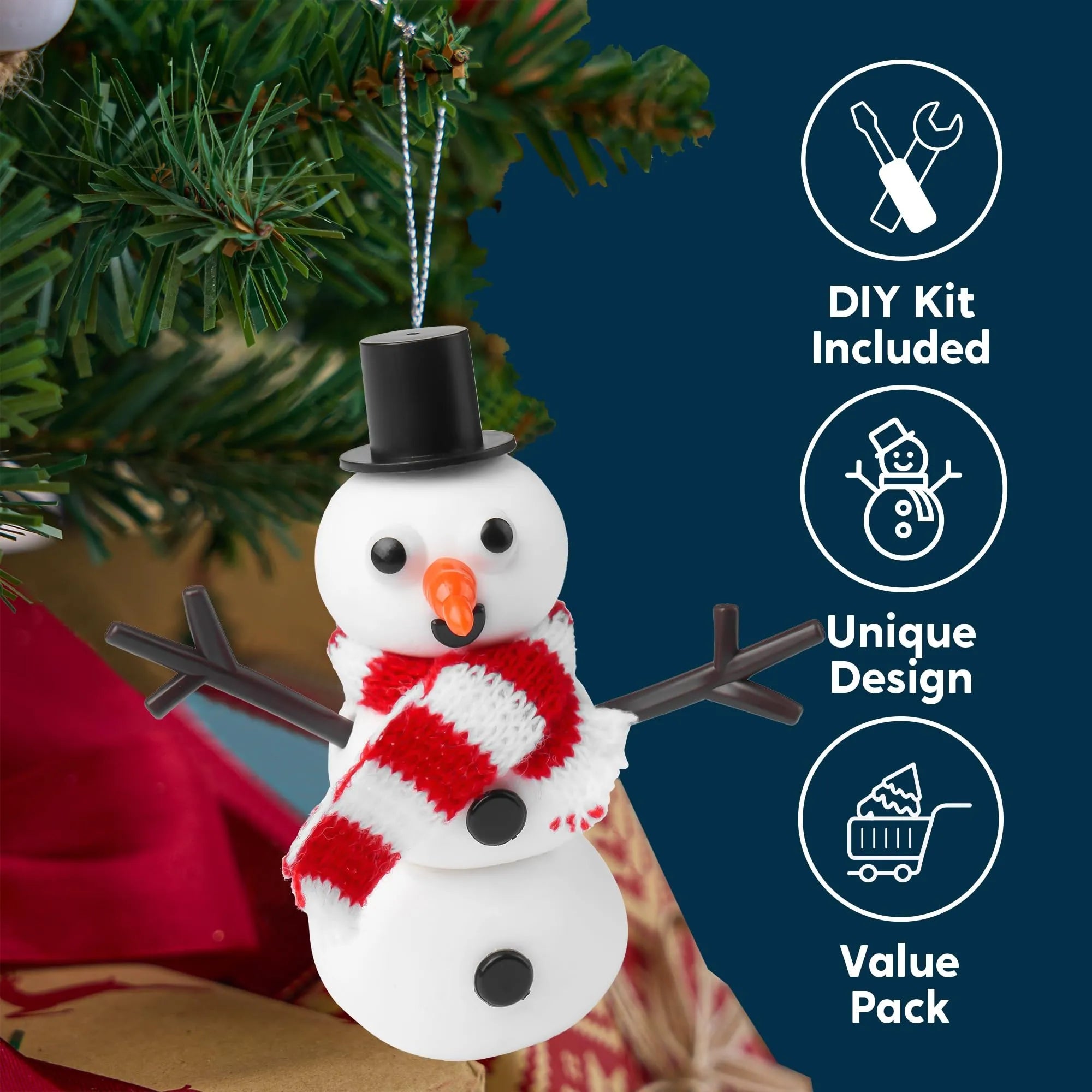 Christmas Snowman, Santa, and Gingerbread Man Craft Kit (3-Pack)