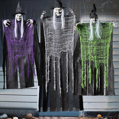 3 Halloween Hanging Witches: 47in & Two 35.4in for Indoor/Outdoor Decor