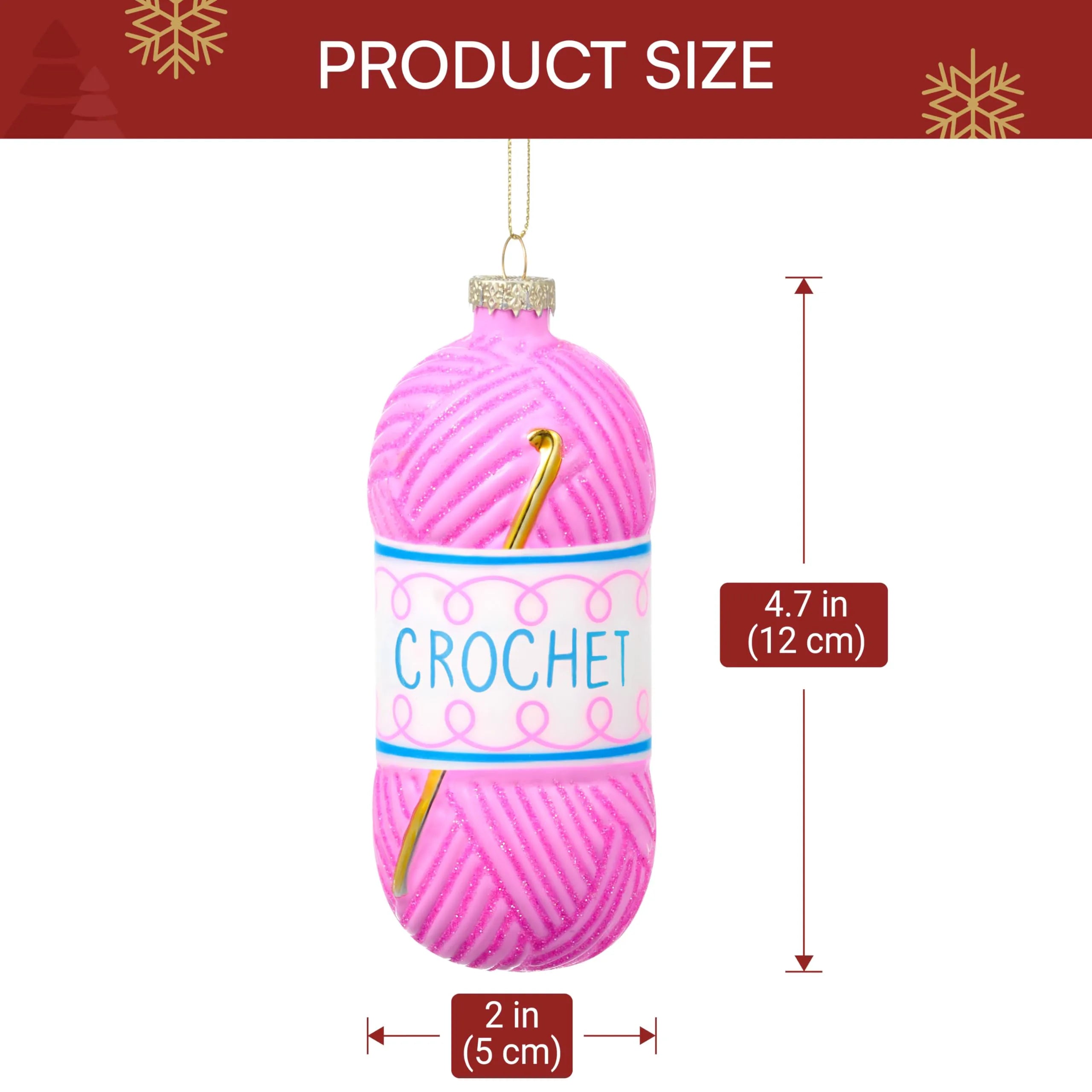 Small Crochet Christmas Glass Ornament