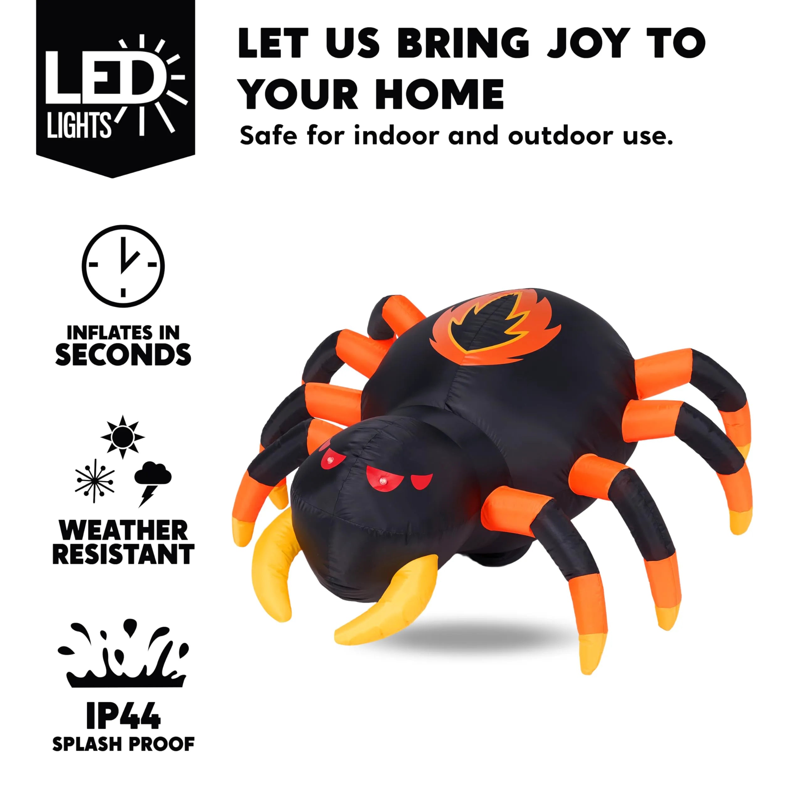 4FT Halloween Inflatable Spider with Remote Control