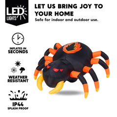 4FT Halloween Inflatable Spider with Remote Control
