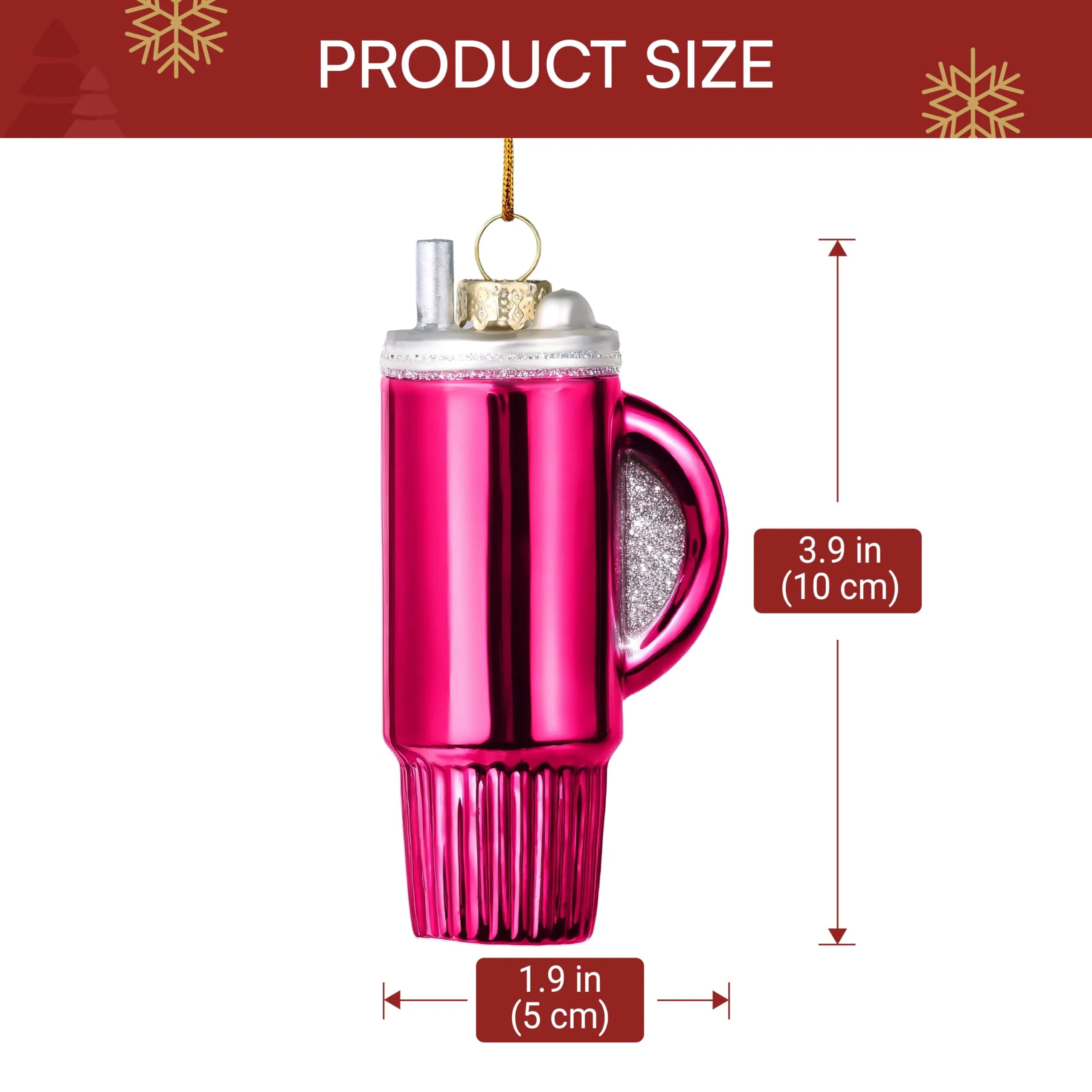 Small Red Christmas Glass Water Cup Ornament