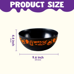 3-Pack Halloween Candy Bowls, 9.6" x 4.4" Trick-or-Treat Bowls