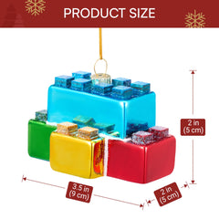 Christmas Building Blocks Glass Ornament