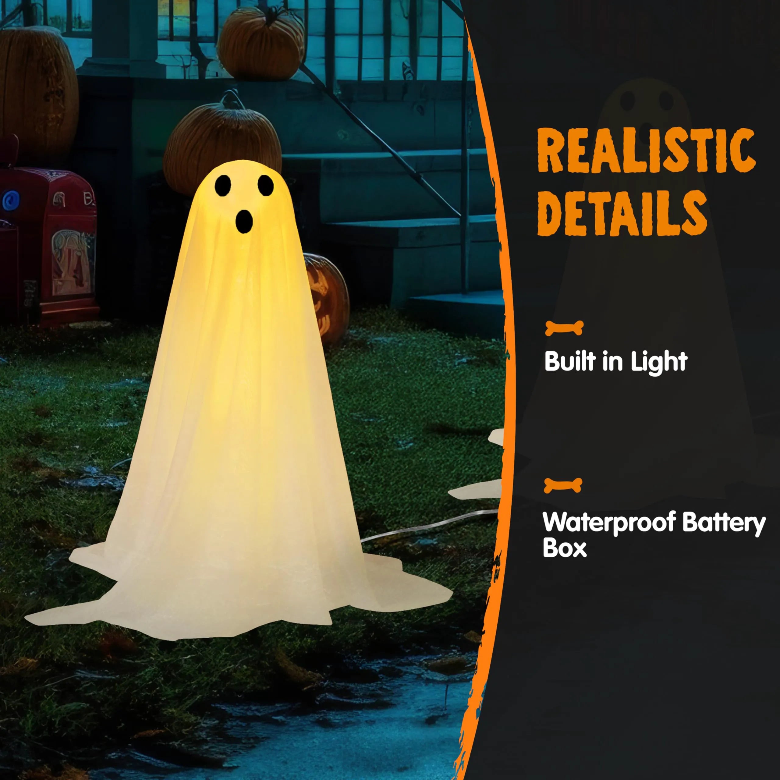 3Pcs Halloween Outdoor Ghost Pathway Lights