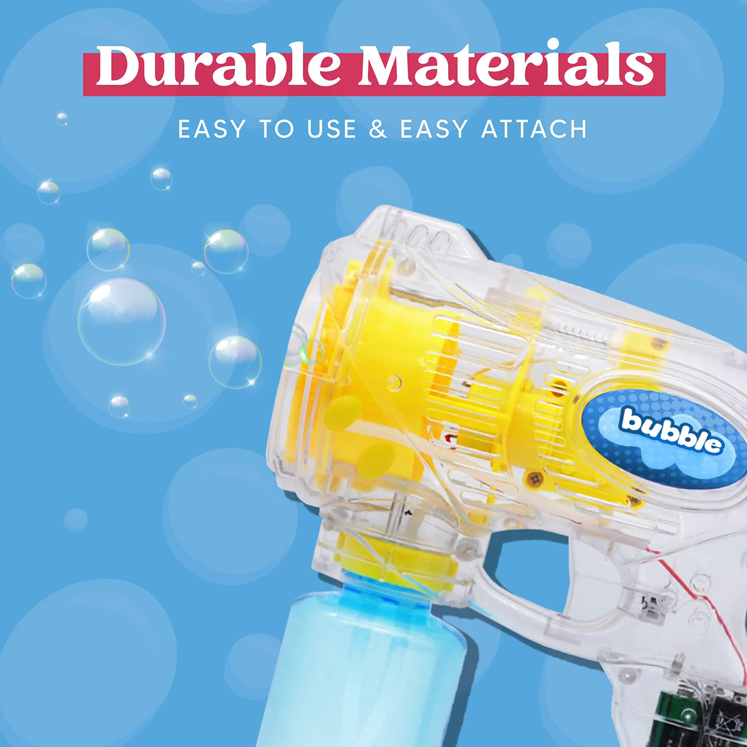 Bubble Guns - 3 Colors, 5 Built-in Wands