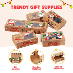 24-Pack Christmas Cookie Boxes for Gift Giving